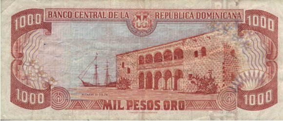 1000 pesos, parte de atr�s