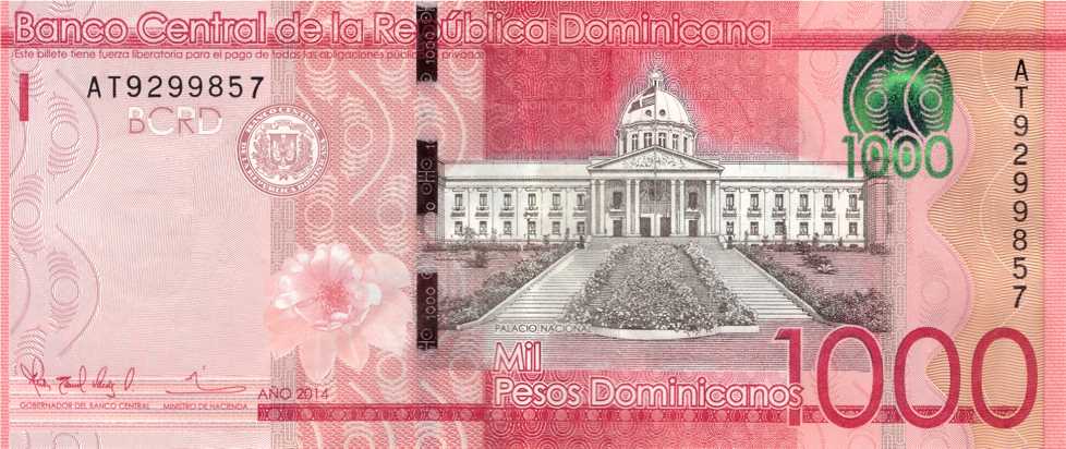 1000 pesos, parte de delante, 2014