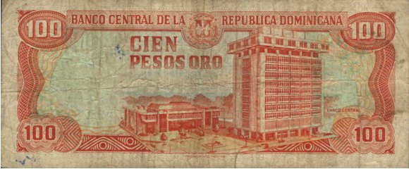 100 pesos viejos, parte de atr�s