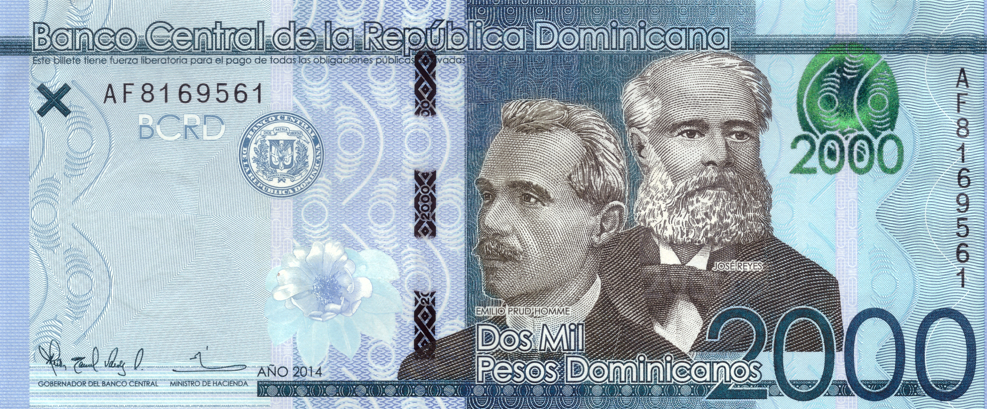 2000 pesos, parte de delante, 2014