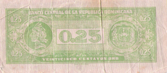 25 centavos, parte de atr�s