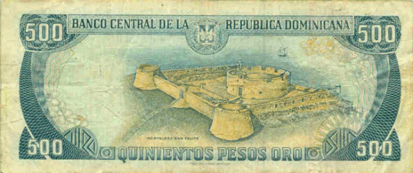 500 pesos viejos, parte de atr�s