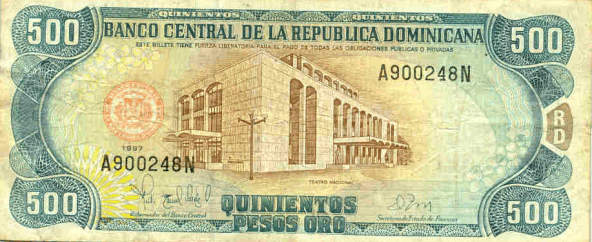 500 pesos viejos, parte de delante