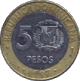 5 pesos, front side